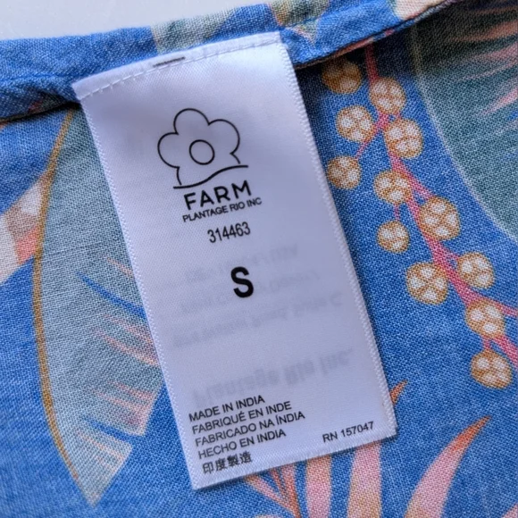 FLAWED (Side Tear) Farm Rio Macaw Party Coverup Small - Picture 8 of 11